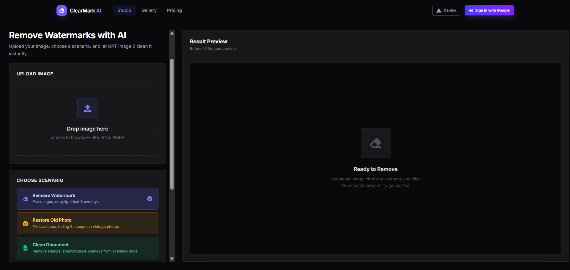 ClearMark AI Interface