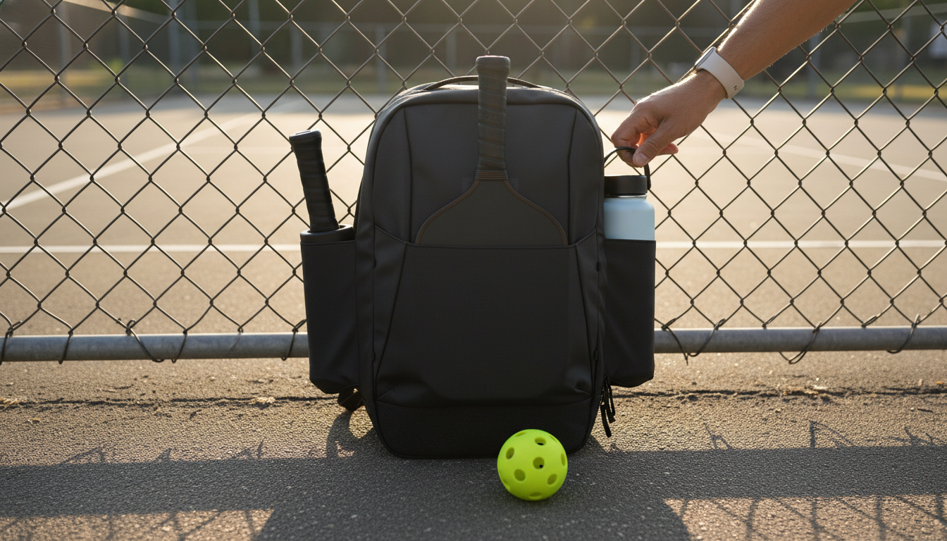 FORWRD Court Ranger V2 pickleball backpack on an outdoor court at golden hour — best bag gift under $200