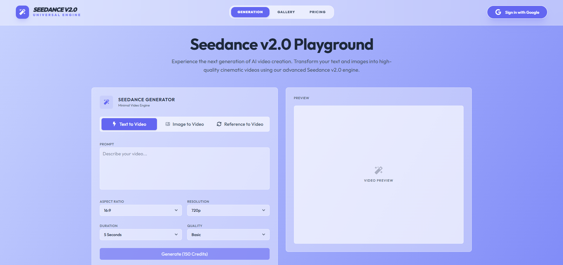 Seedance v2.0 Generator