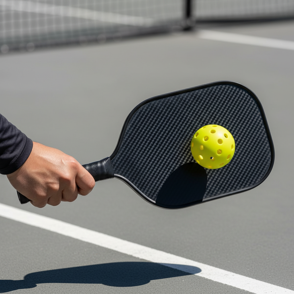 Diadem Warrior V1 Carbon Fiber Pickleball Paddle review on outdoor pickleball court