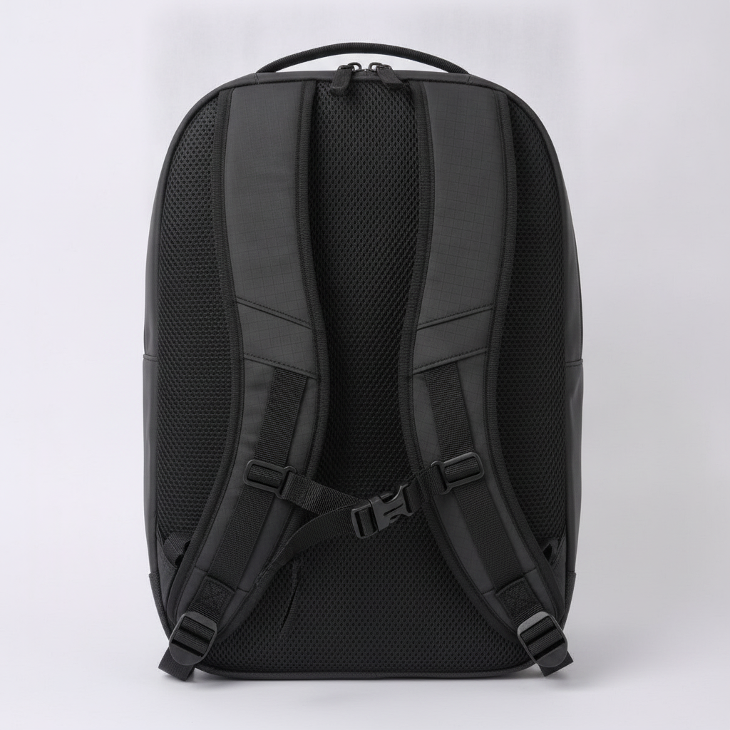 Close-up of padded shoulder straps and mesh back panel on a pickleball backpack