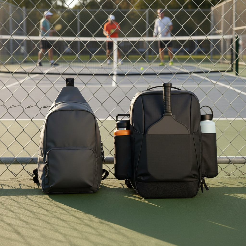 ADV vs FORWRD pickleball bag comparison - two premium bags at the court