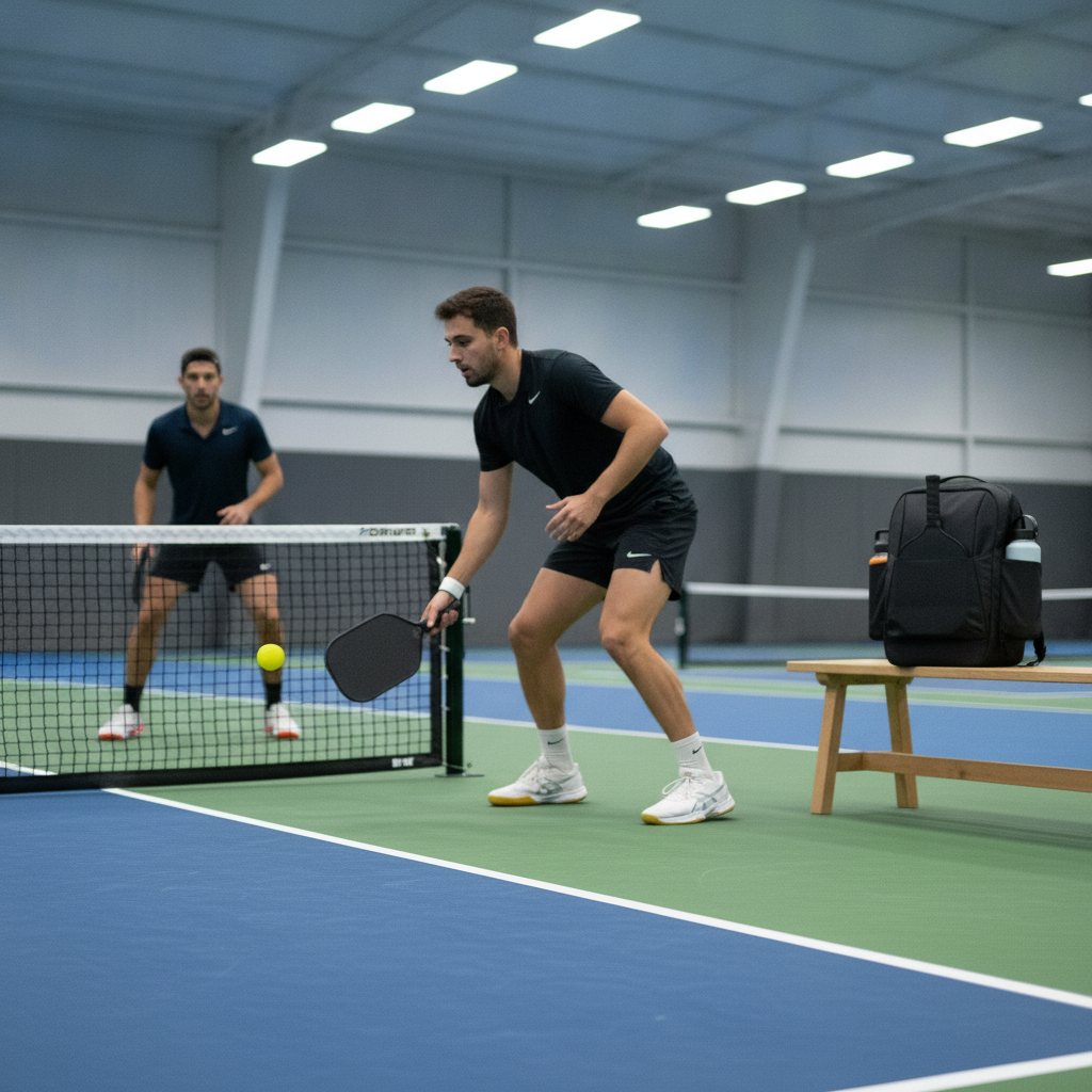 Professional pickleball player at the kitchen line — best pickleball players 2026